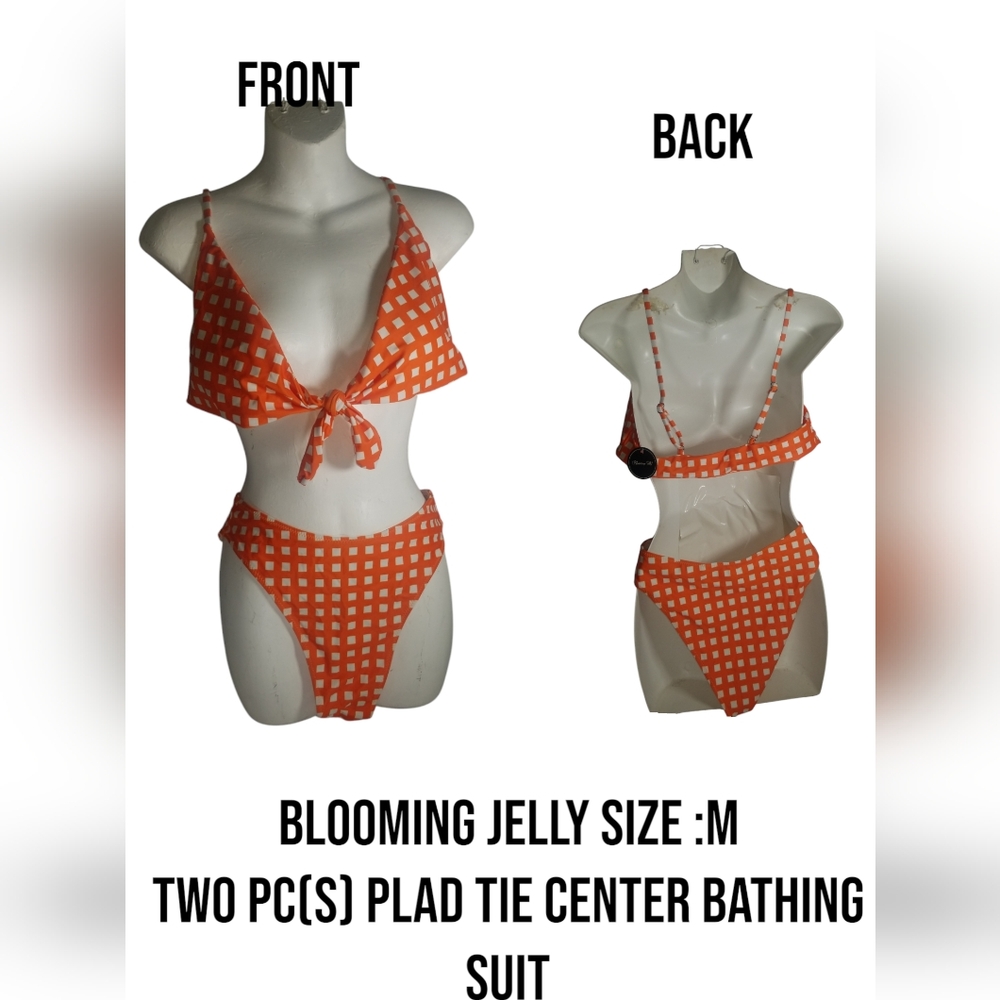 Orange Checkered Bikini Set
